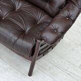 1970s, Scandinavian 3-seater sofa by Arne Norell, furniture leather.