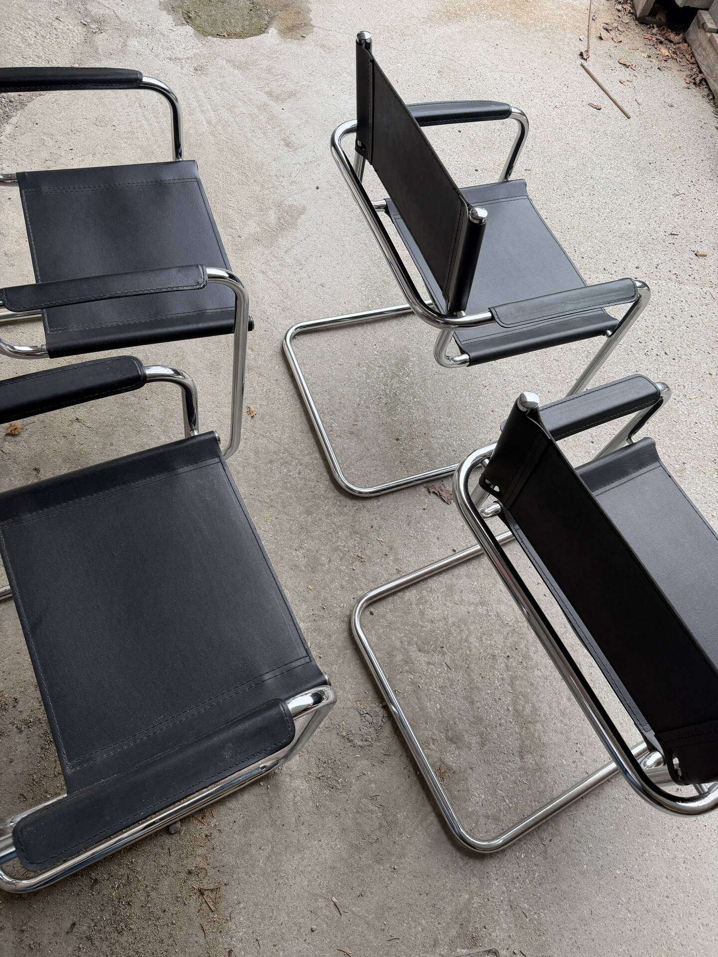 4 B34 armchairs by Marcel Breuer from the 1980s