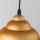 Vintage aluminium ceiling light – 1980s postmodern Memphis style, "bubbly" shape, striped golden yellow cable, Pop Art interior, retro lighting gift
