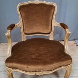 Brown Louis XV style armchair