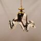 Huge Swedish glass hanging lamp, from Örrefors glassworks with brass top.