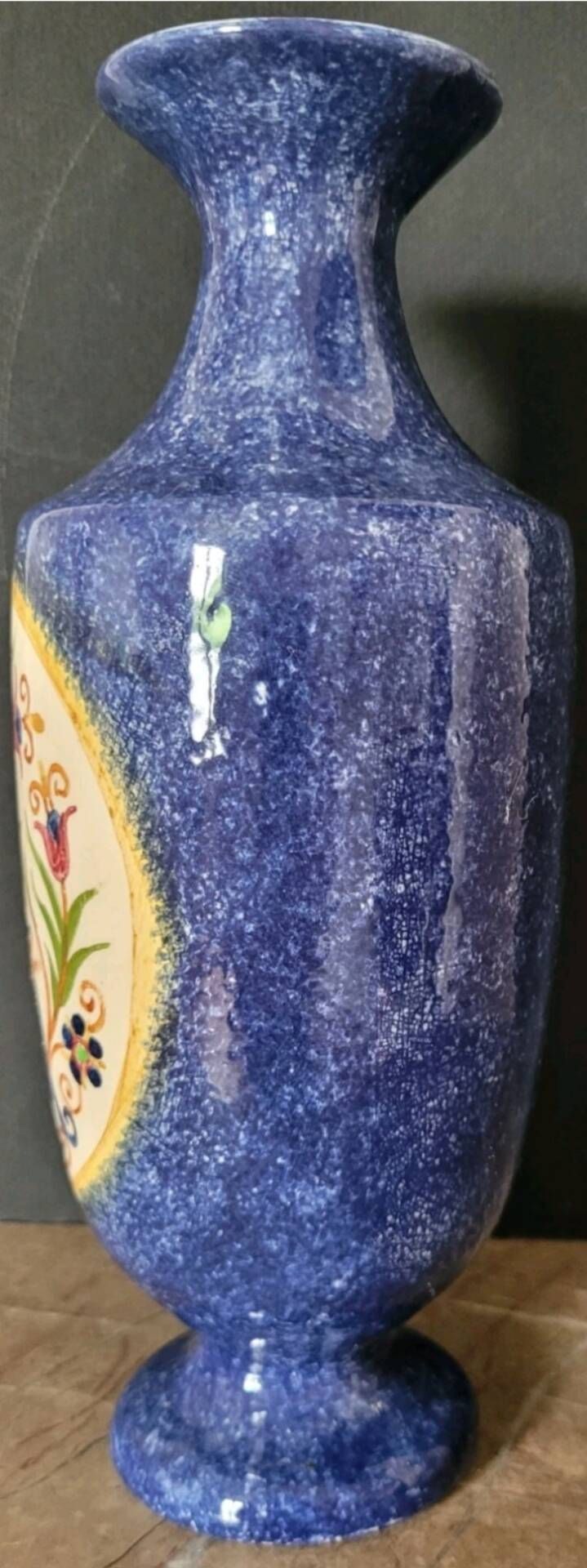 Hand-painted ceramic vase signed Koskinas, probably Greek.