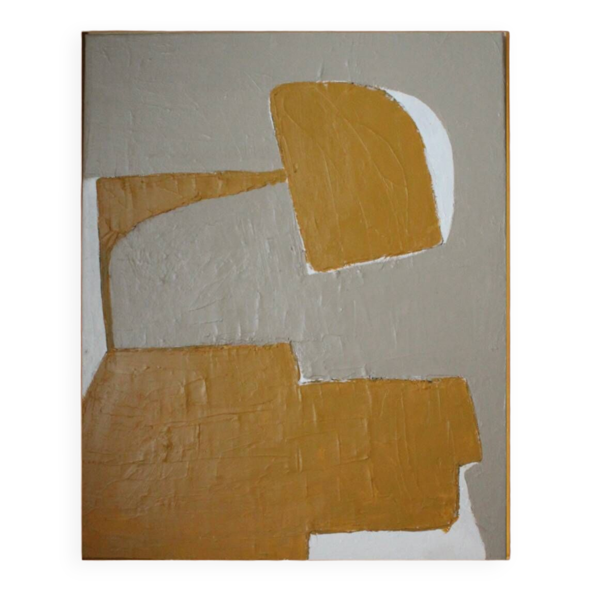 Ocher-taupe relief acrylic paint