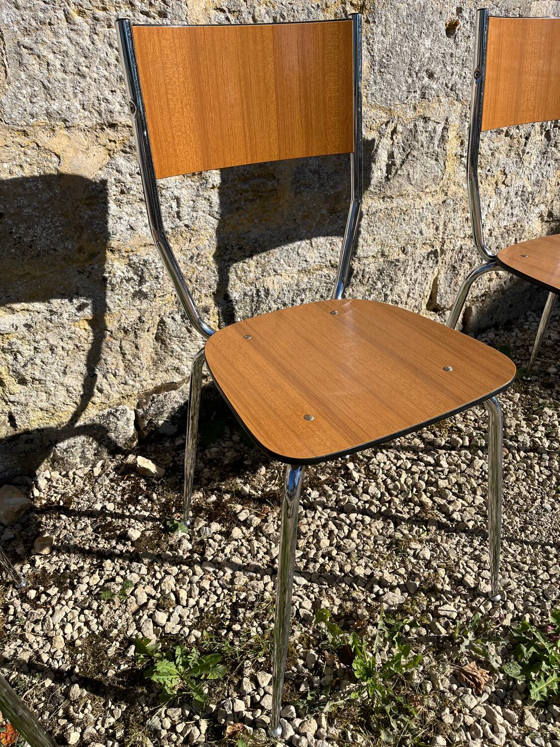 Lot de 4 chaises Formica pieds compas
