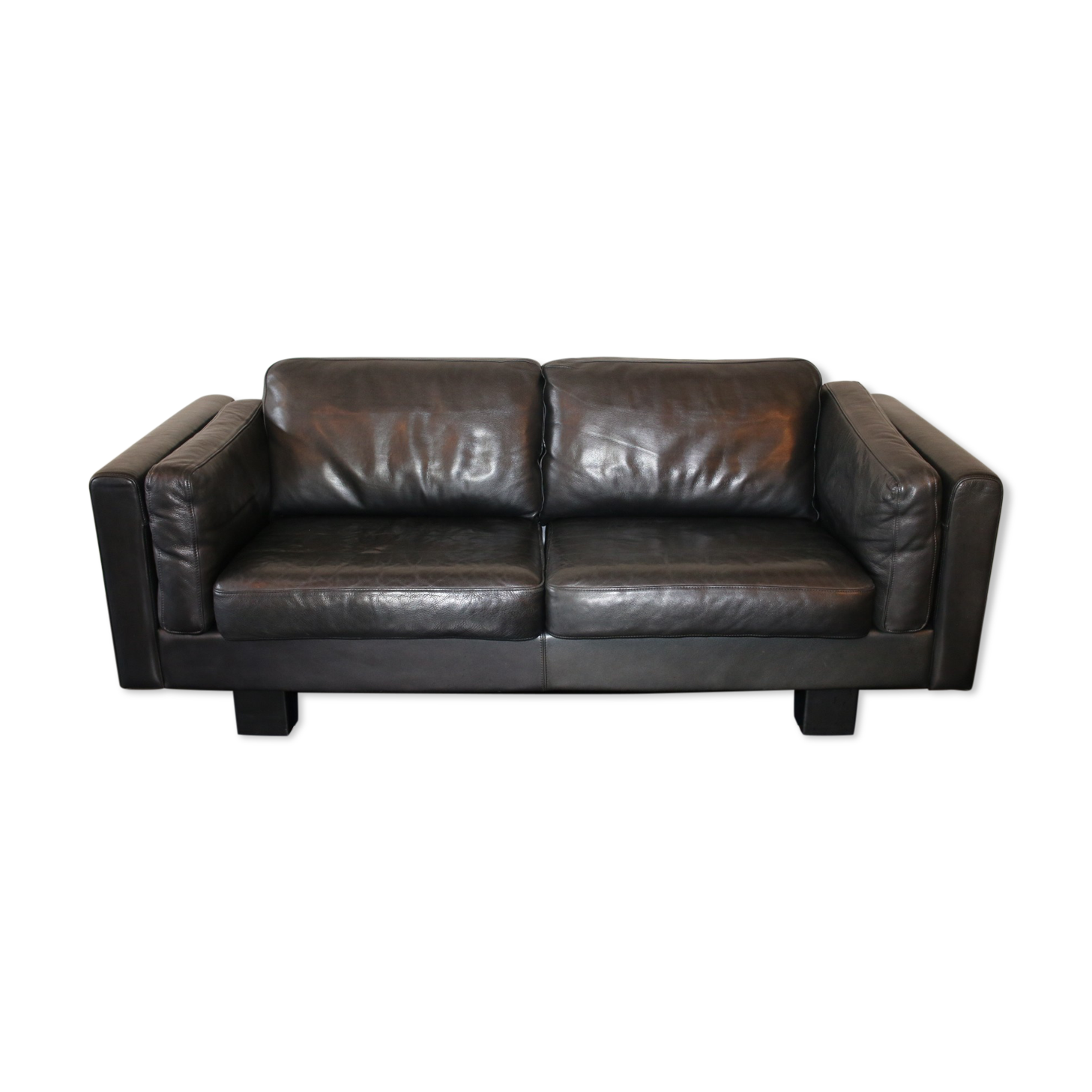 Black leather sofa from Denmark