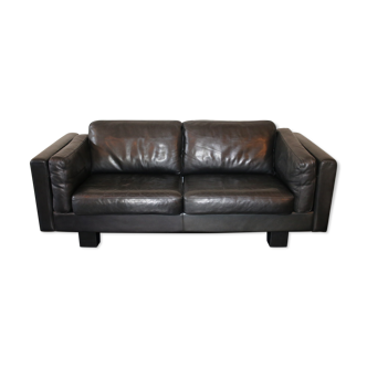 Black leather sofa from Denmark