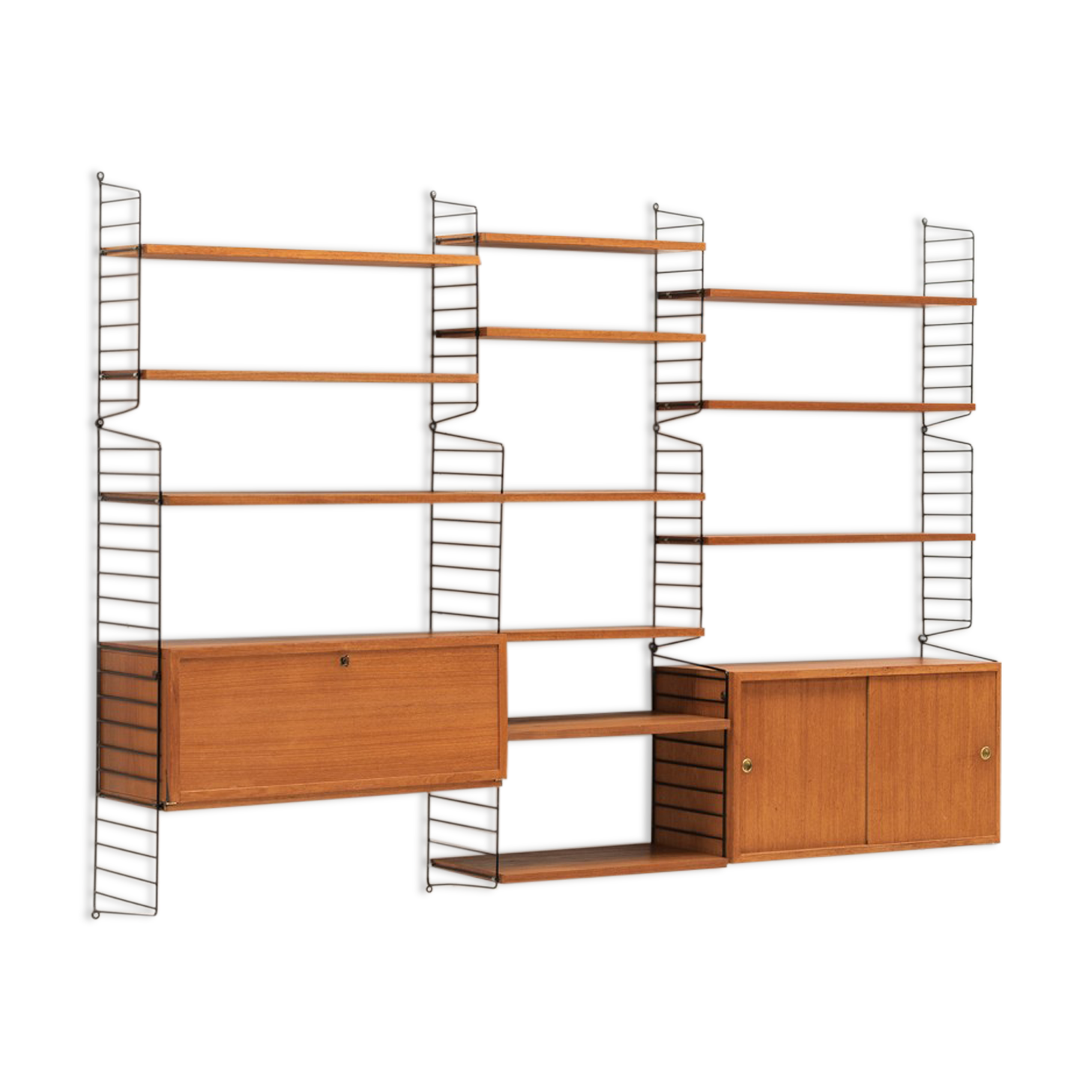 3-Piece wall unit by Nisse Strinning for String, Sweden, 1960s