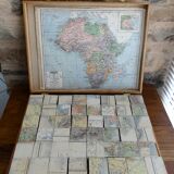 Old saussine geographical atlas in the form of a set of cubes around 1900