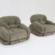 Vintage Adriano Piazzesi Okay armchairs 1970s Italy, set of 2