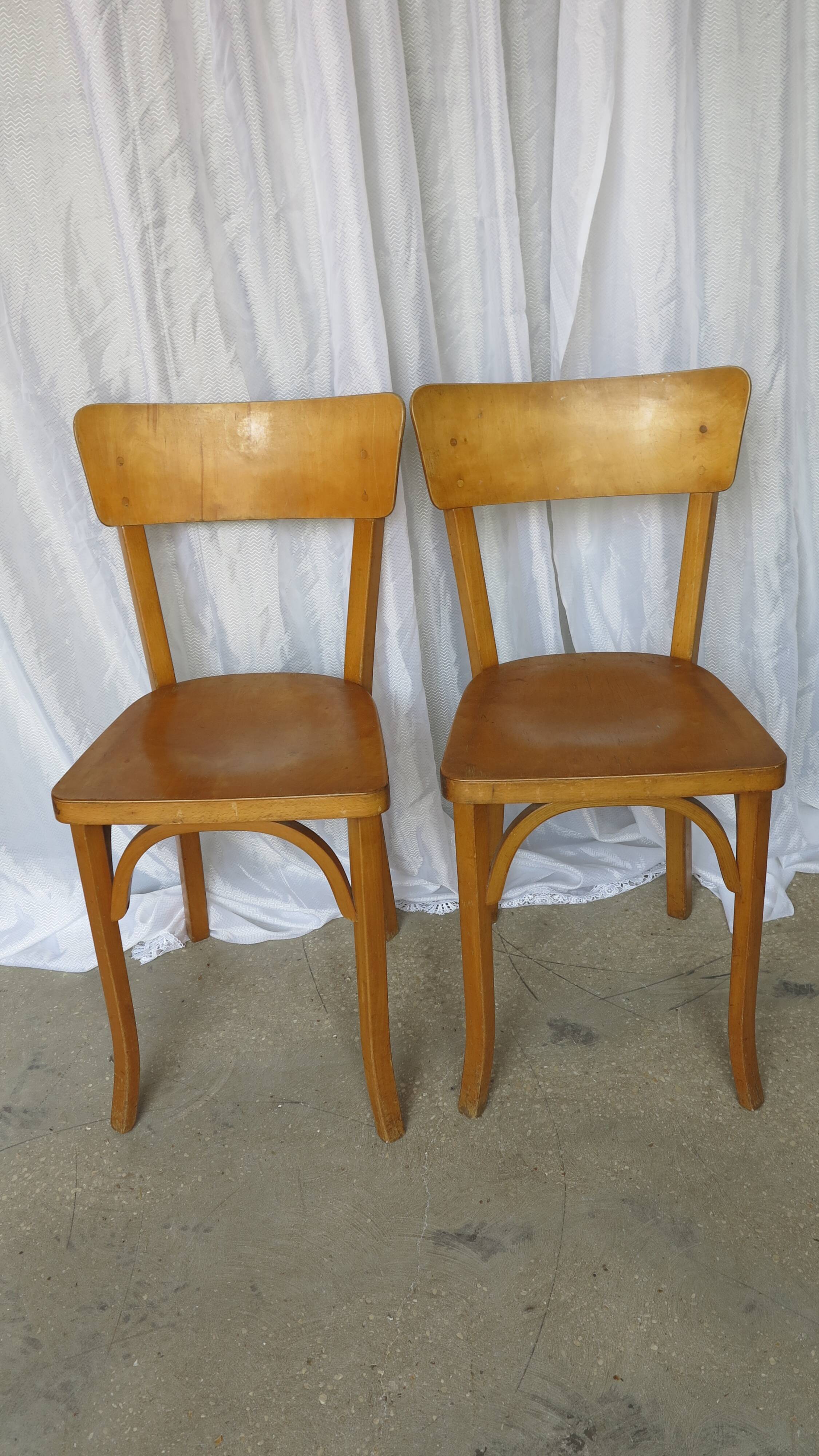 Pair of Baumann bistro chairs