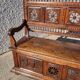 Breton chest bench hunting scene in chene