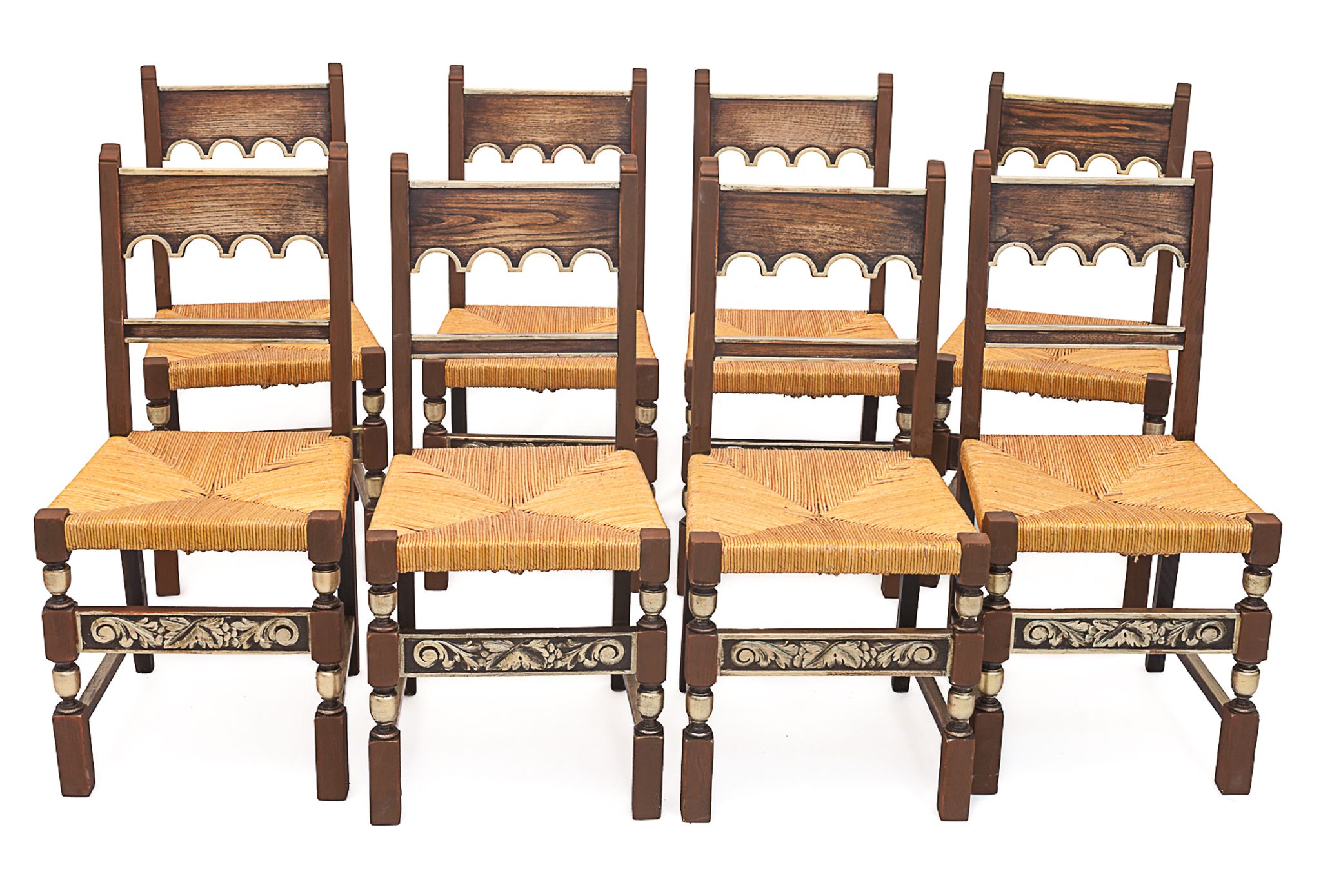Set of 8 mulched chairs art deco 1940