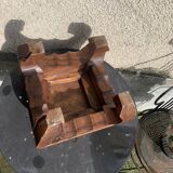 Plant holder, wooden saddle, old base