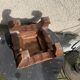 Plant holder, wooden saddle, old base