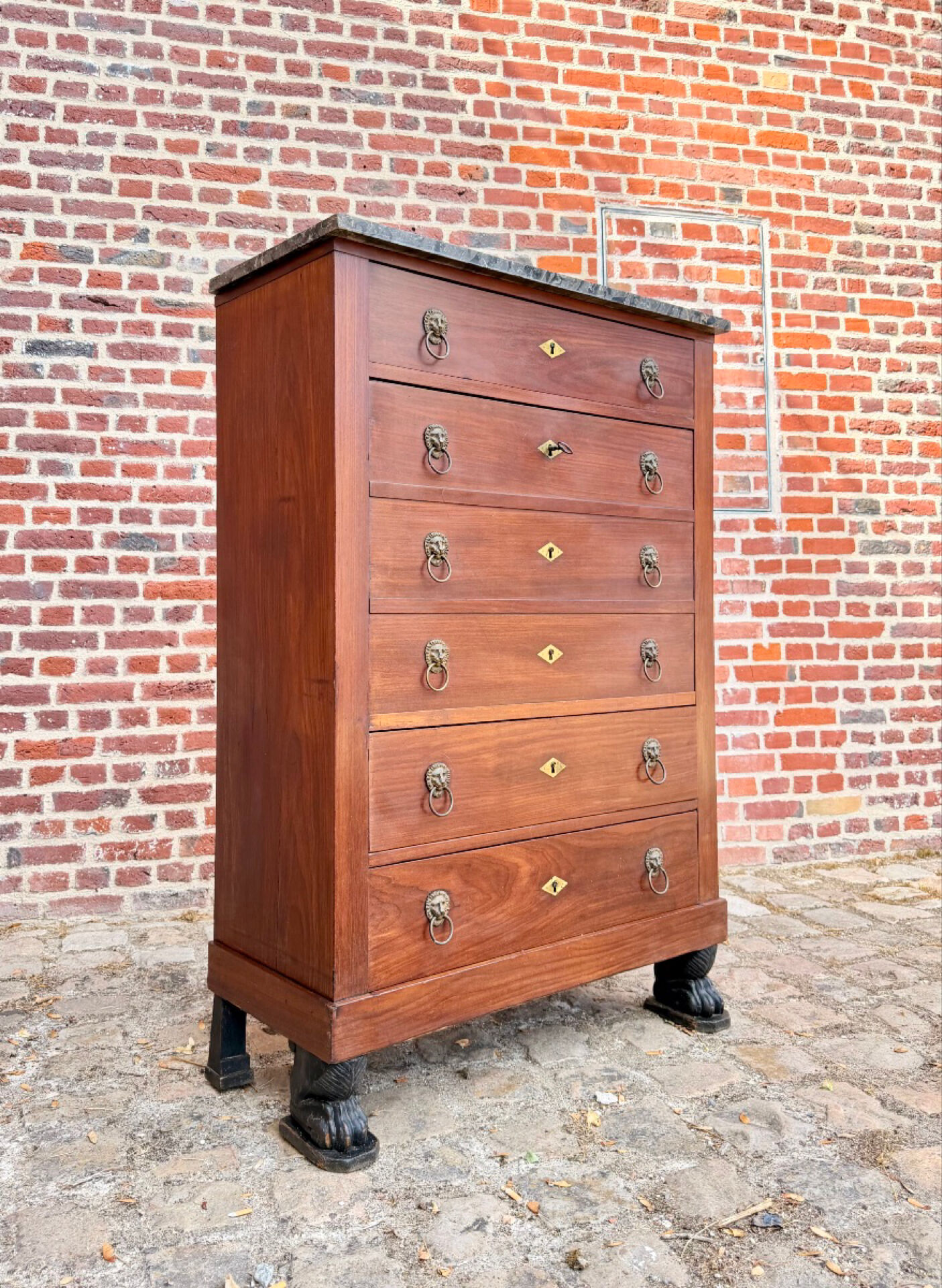 Pope françois-ignace, secretary in mahogany from the consulate period stamped