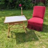 Fauteuil boudoir en velours