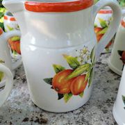 Service campagne chic vintage grés Digoin pichet tasse mug fait main