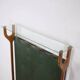 Vintage coat rack in brass, faux leather and glass, Italy, 1950s