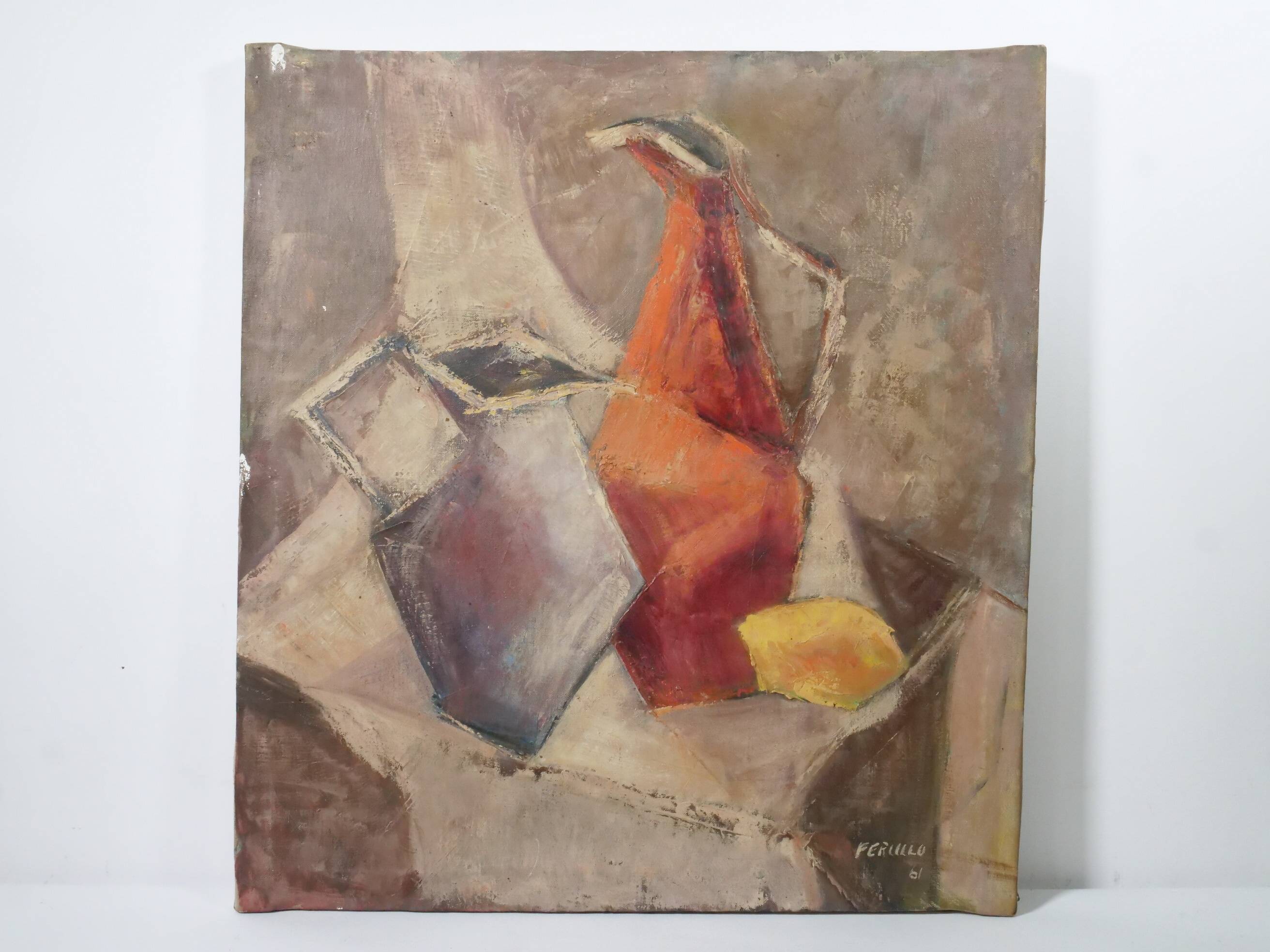 Edith Ferullo, The Three Jugs, Oil on Canvas, 1961