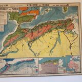 Carte géographique scolaire ancienne Afrique du Nord