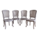 Set of 4 Louis XV chairs with light grey patinated caning.
