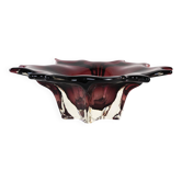 Glass platter, Italian design, 1970s, made in Italy