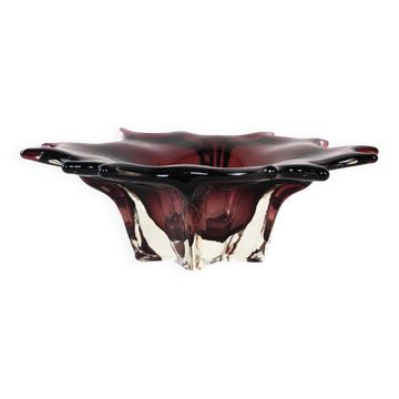 Glass platter, Italian design, 1970s, made in Italy