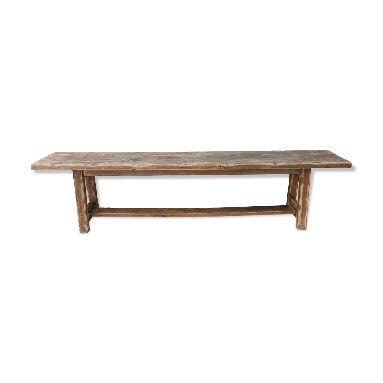 Solid oak farm bench