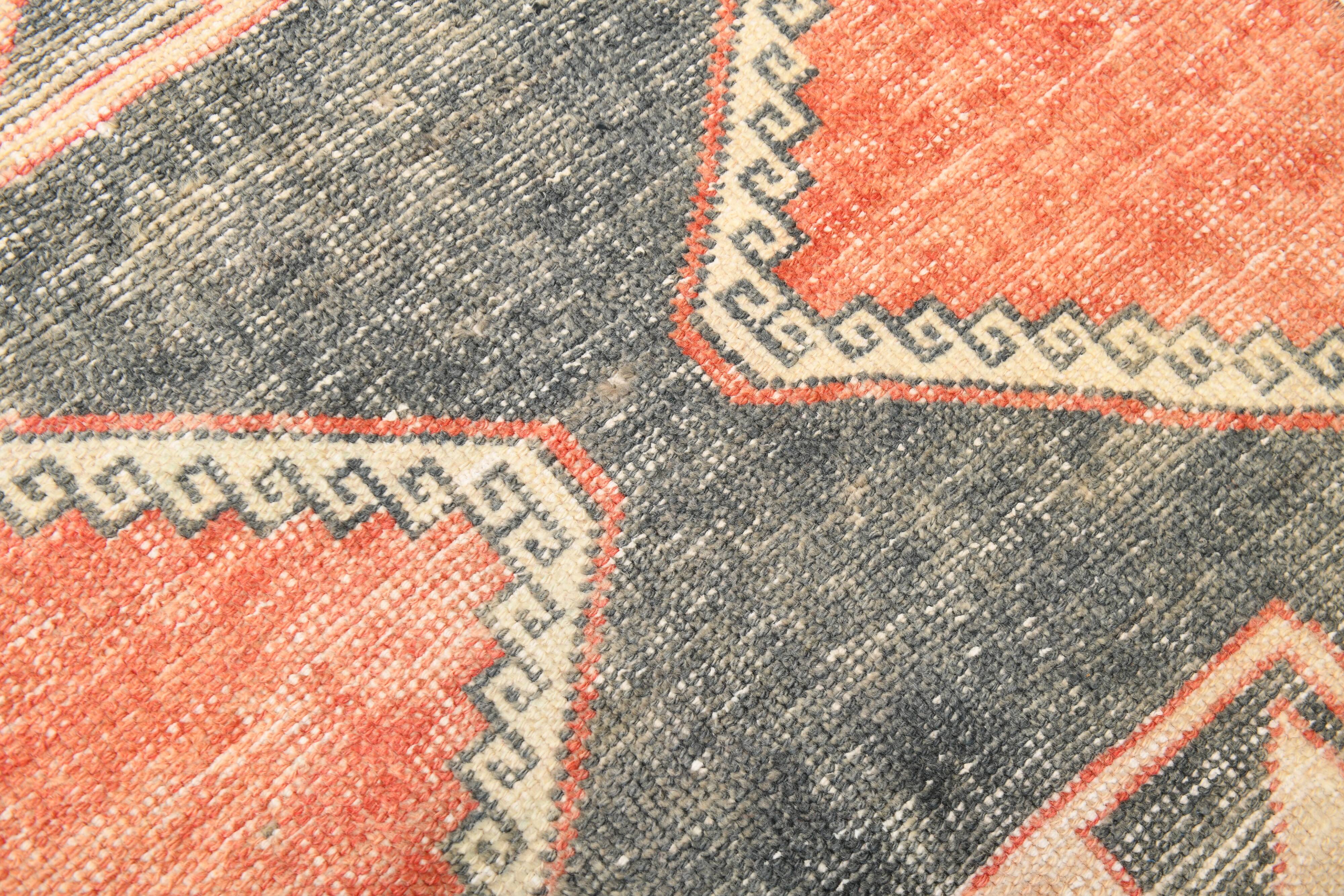 3x6 Handmade Turkish Red Vintage Rug, 81x185Cm