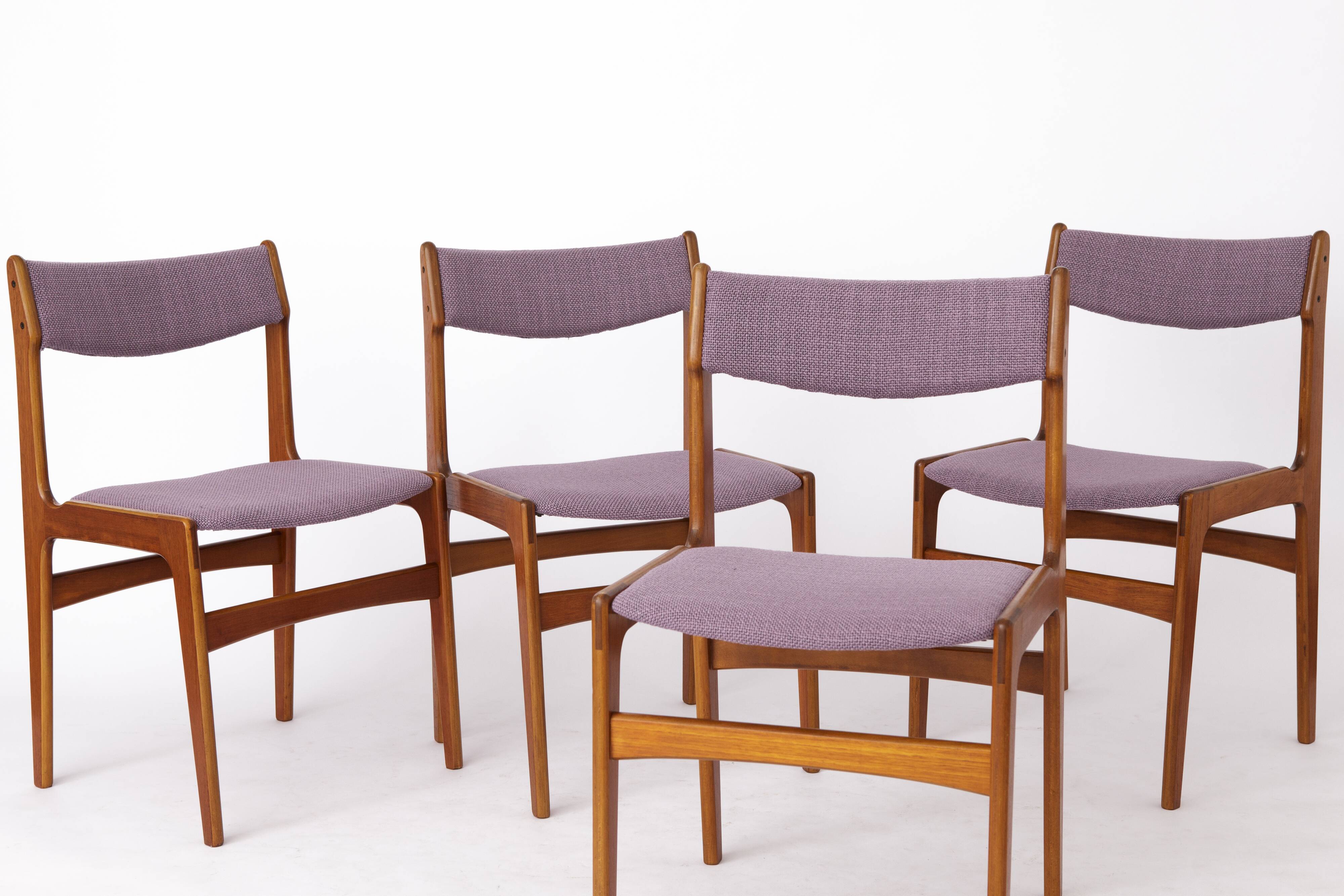 4 Mid-century Vintage Chairs, 1960s, Danish, Teak, Set of 4