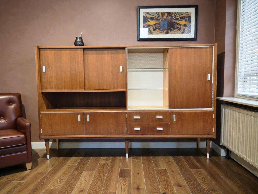 vintage XL wooden armoire / midboard / wall unit