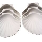 Set of 6 porcelain biscuit scallops