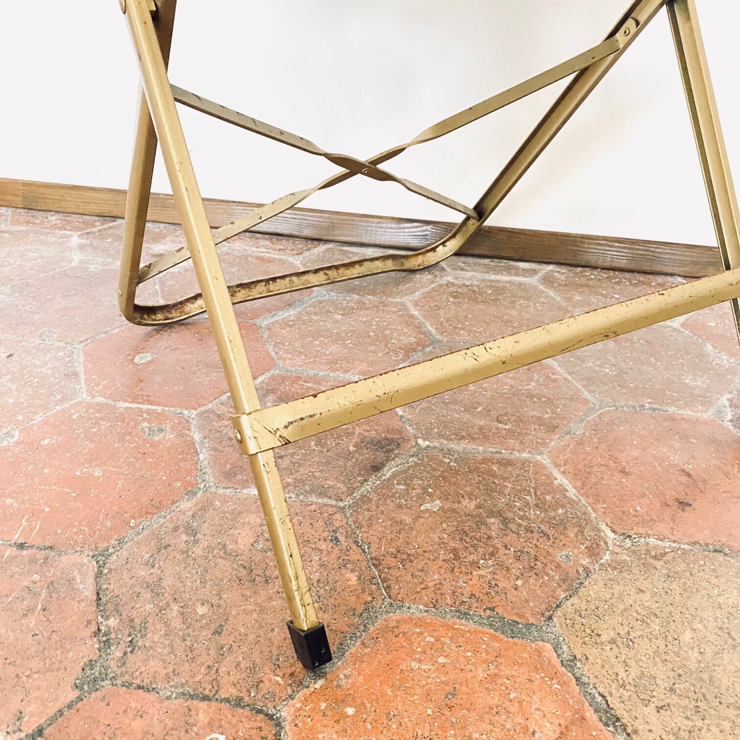 Upcycled vintage folding chair - flowers