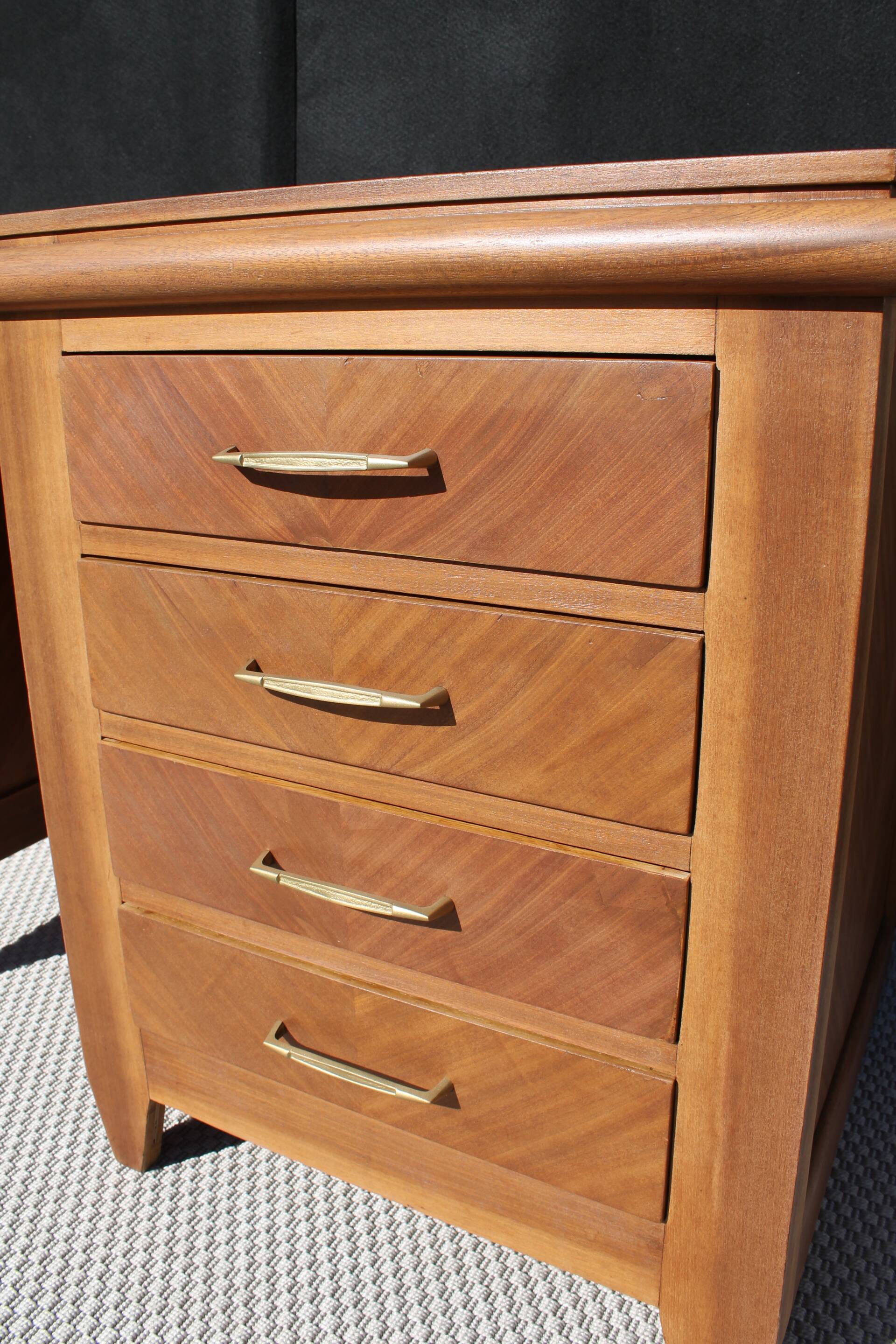 Small vintage desk in sapelli wood.