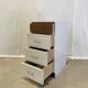 Vintage white and brown formica dresser with 4 deep drawers