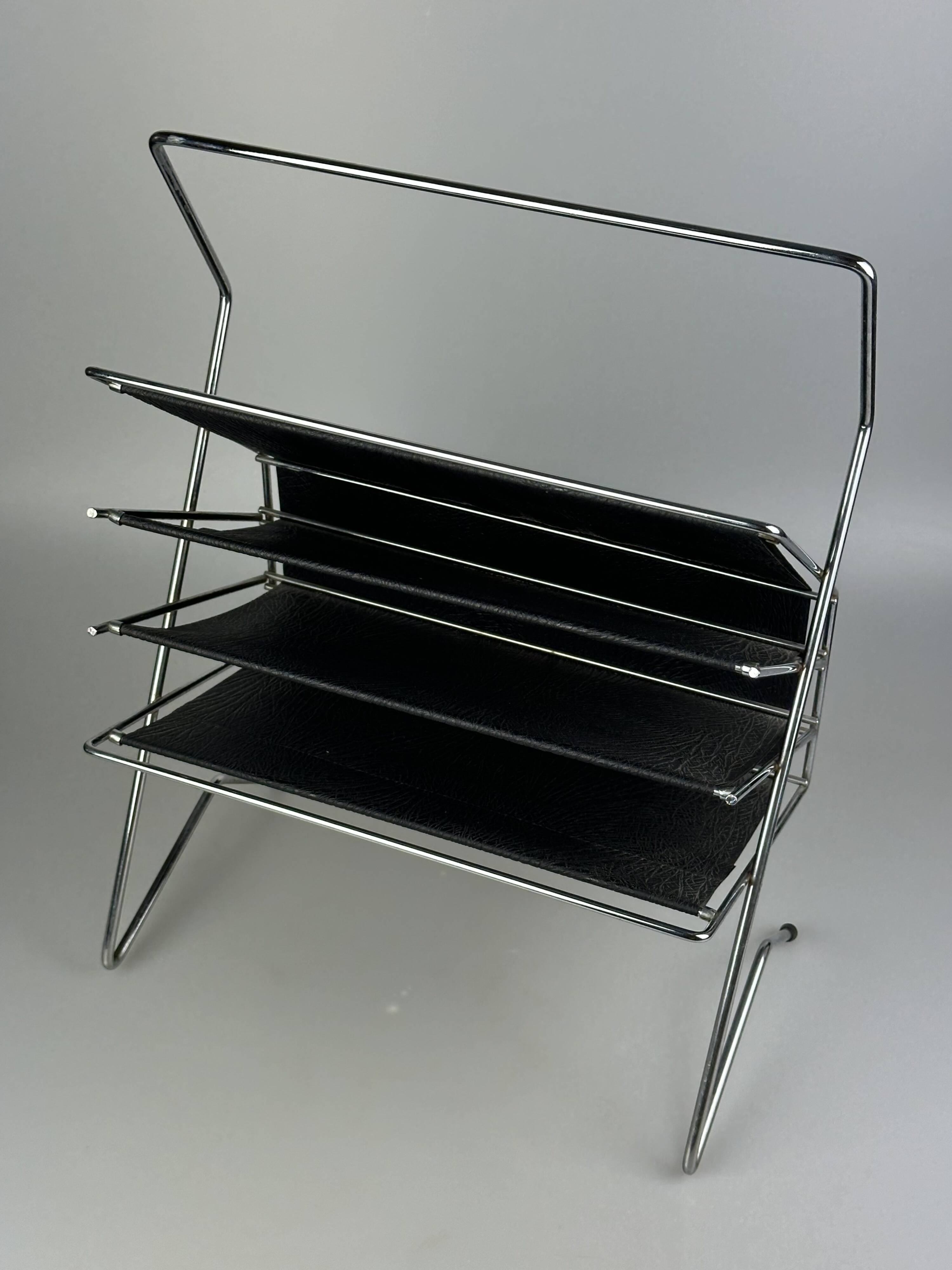 1960s/1970s Newspaper Holder Metal Plastic Space Age Mid Century