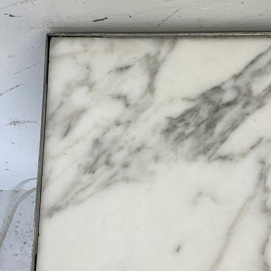 Metal and Carrara marble console