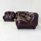 Dark brown Nuvolone modular lounge sofa by Rino Maturi for Mimo Padova