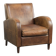 Sheepskin armchair in a light cognac colour with matching piping