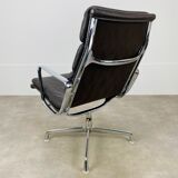 Armchair Ea 216 Eames edition Herman Miller brown leather