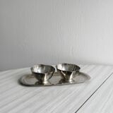 Fixed sauce boats on stainless steel tray