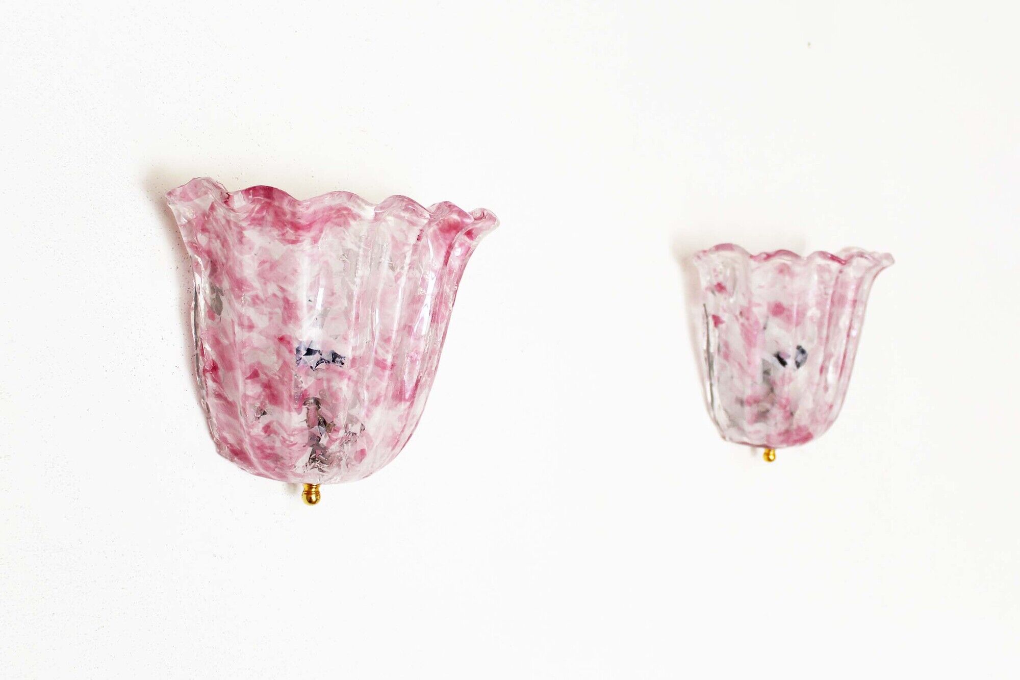 Pair of Italian Murano glass wall lights by Novaresi Milano