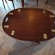 Folding coffee table type Butler marine boat wood and brass mahogany