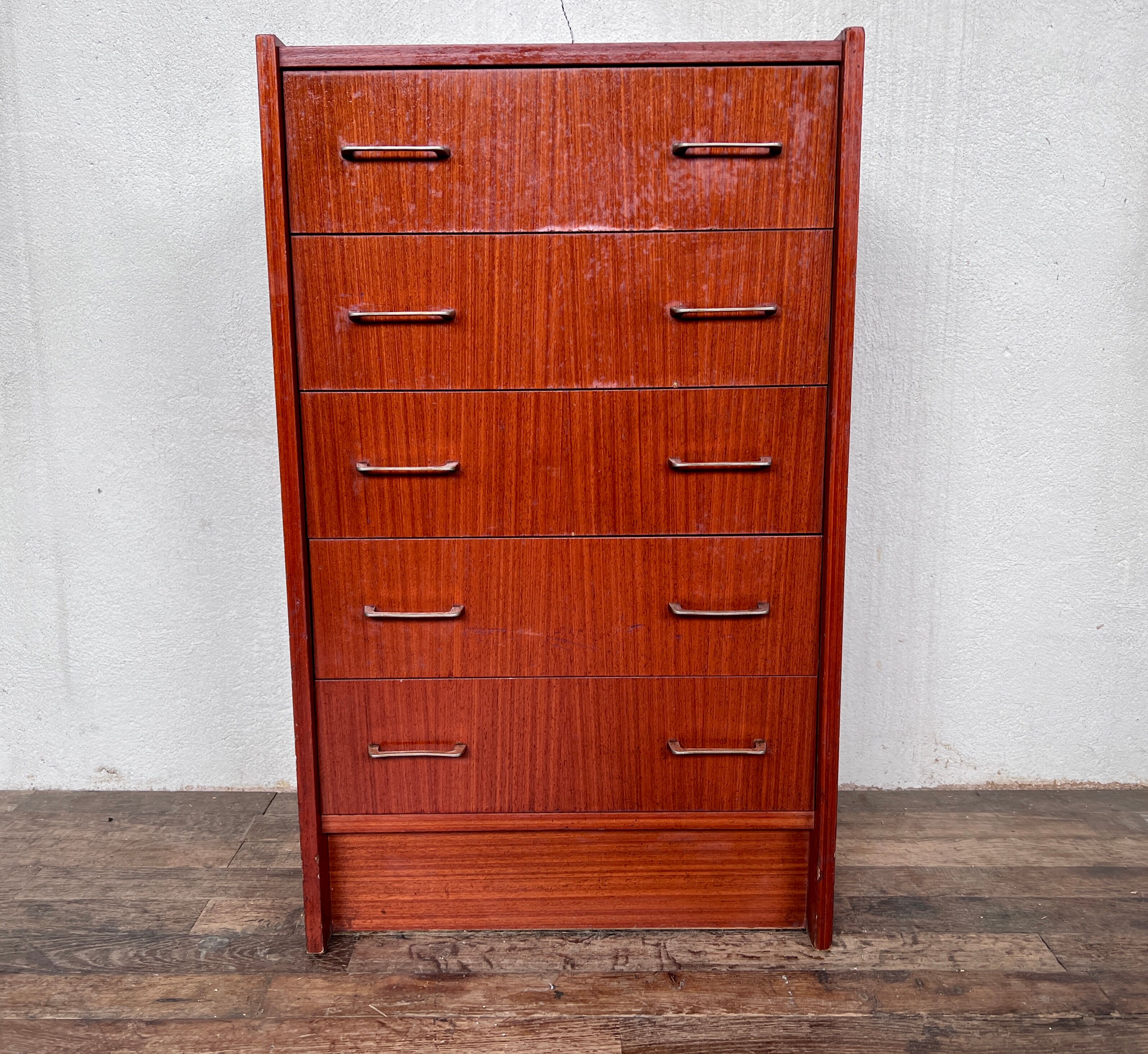 Commode chiffonnier semainier vintage teck 1950