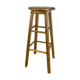 Round vintage wooden bar stool