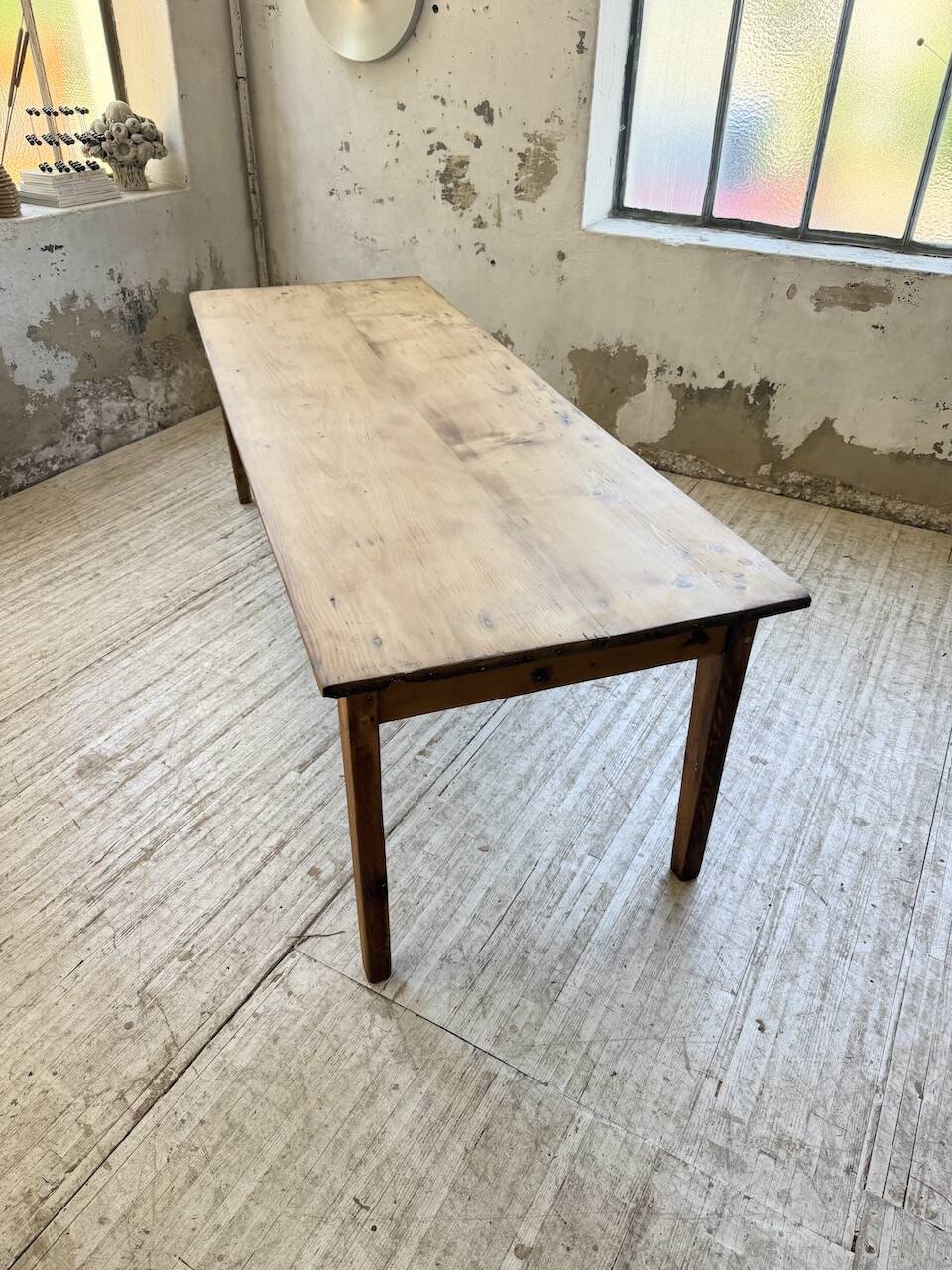 1950s pine farmhouse table 220cm
