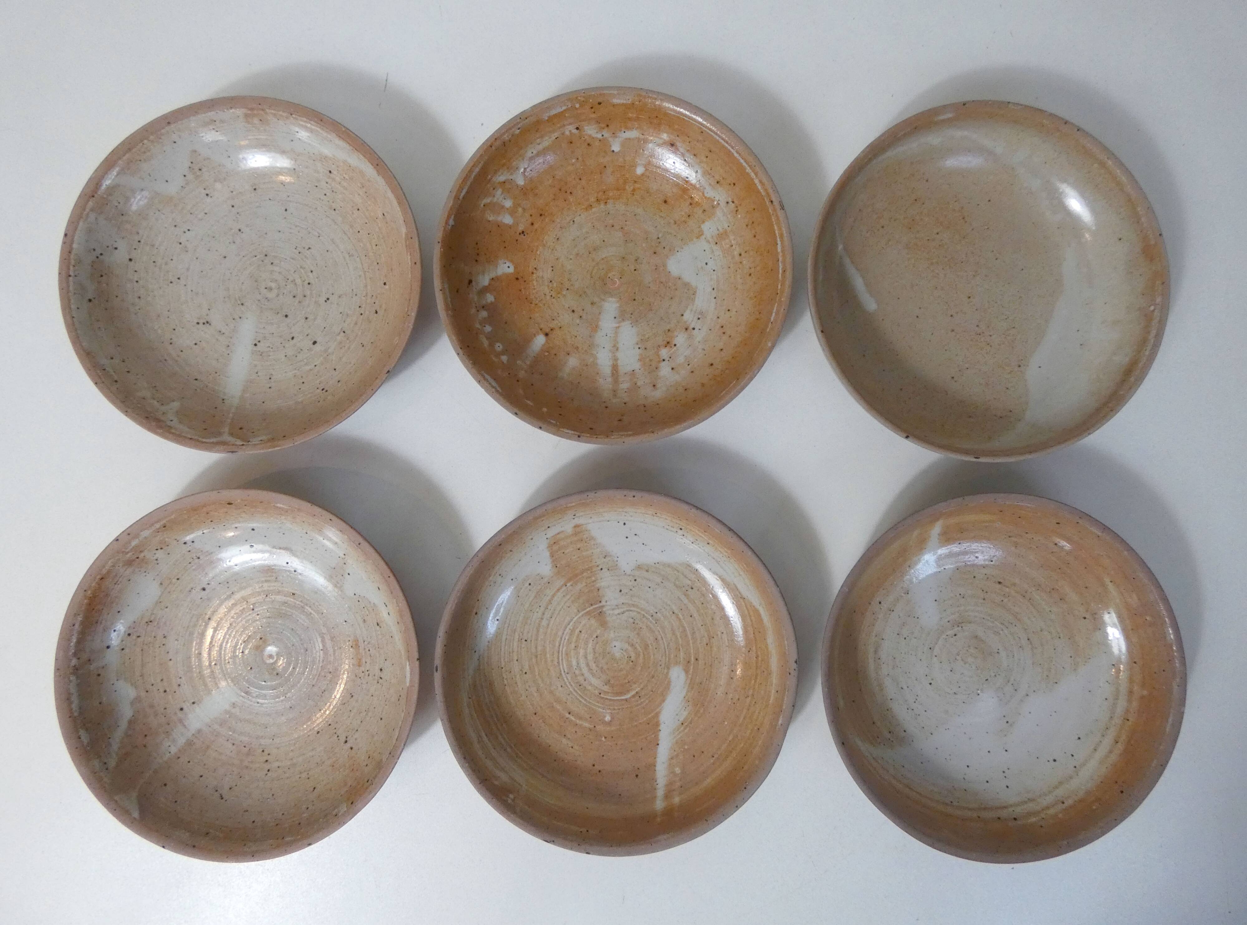 6 Vintage stoneware soup plates