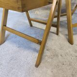 Pair of vintage folding wooden chairs
