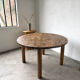 Brutalist round table in solid oak, 1950s.