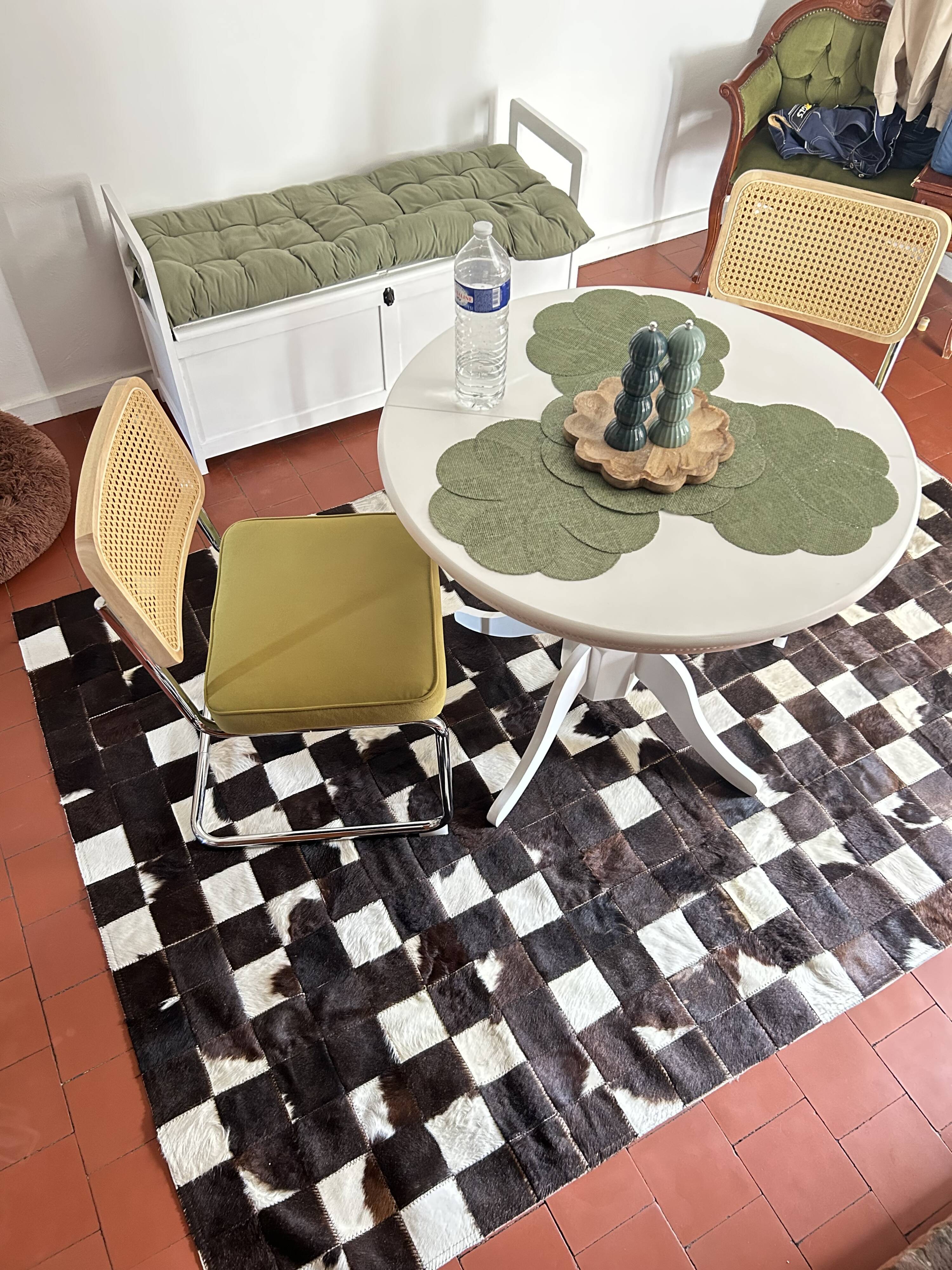 Tapis patchwork en véritable peau de vache 170 × 240 cm